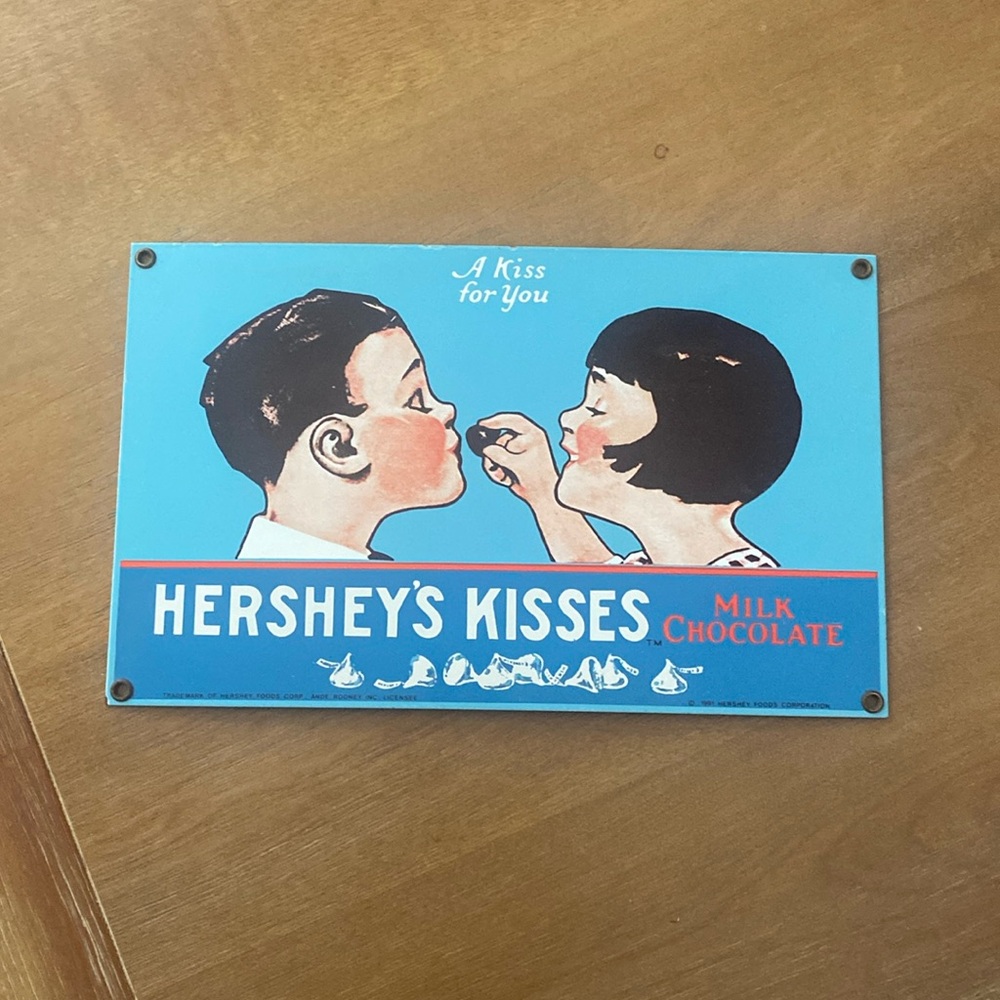 Hershey’s Kisses 12x7.25 Vintage Metal Sign